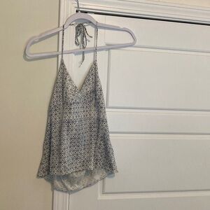 Polo by Ralph Lauren White and Navy Floral Halter Cami